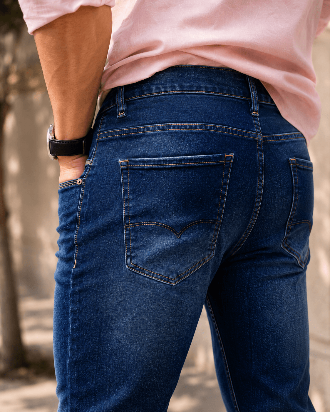 Mid Indigo Distressed Back